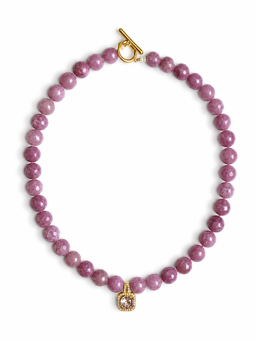Amorette Mauve Marble Necklace